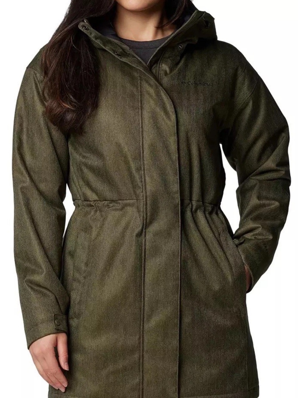 COLUMBIA WOMENS PORTLAND POINT PARKA JACKET STONE GREEN NWT